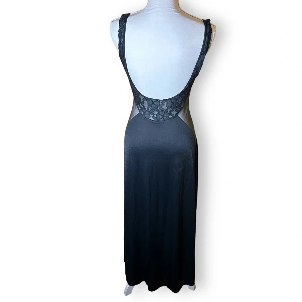 Vintage Black Blanche by Ralph Montenero Lace Mesh Maxi Long Slip Dress Size XS - Picture 12 of 12